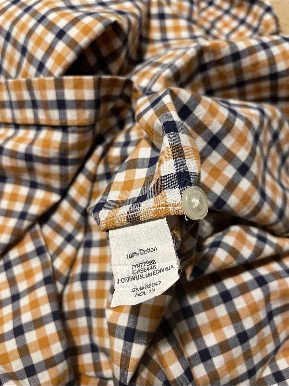 J. Crew Men's Checked Button-Down Shirt in Navy, White & Tan